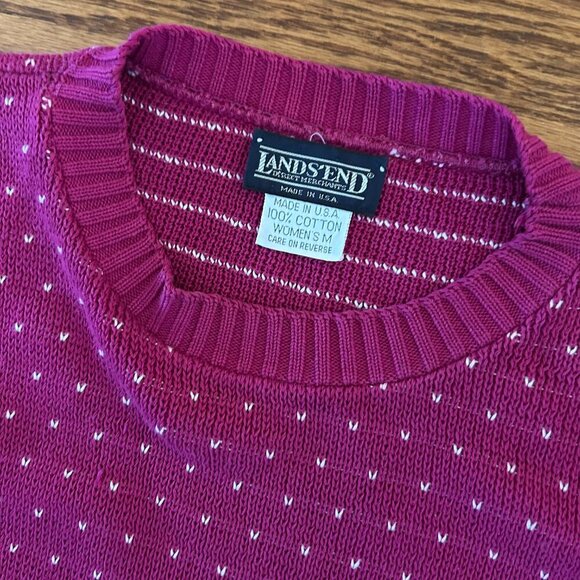 Vintage 90’s Lands End Grandma Style Knit Sweater Size Medium Made in USA - Picture 4 of 8